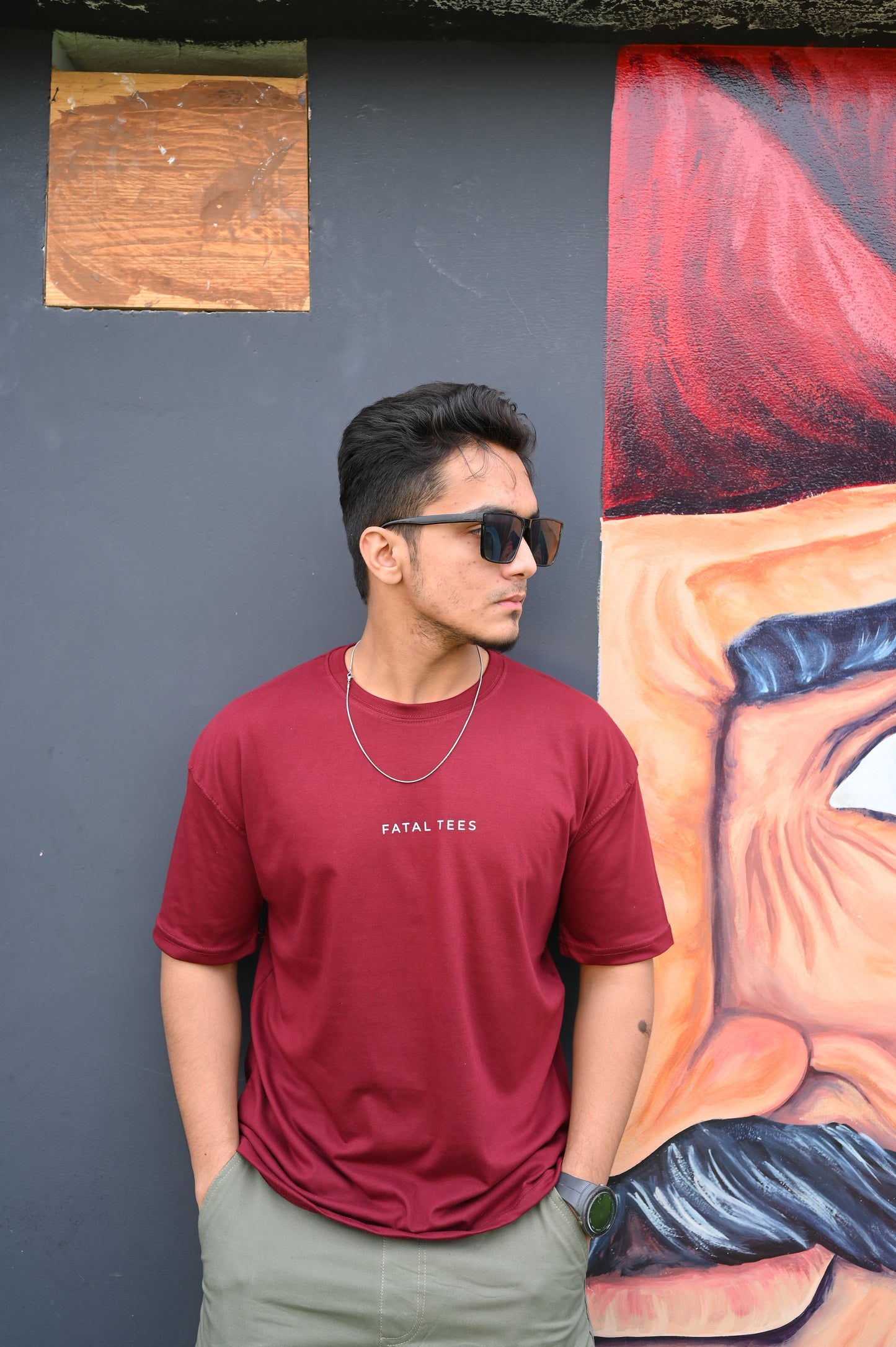 Maroon Oversized T-Shirt
