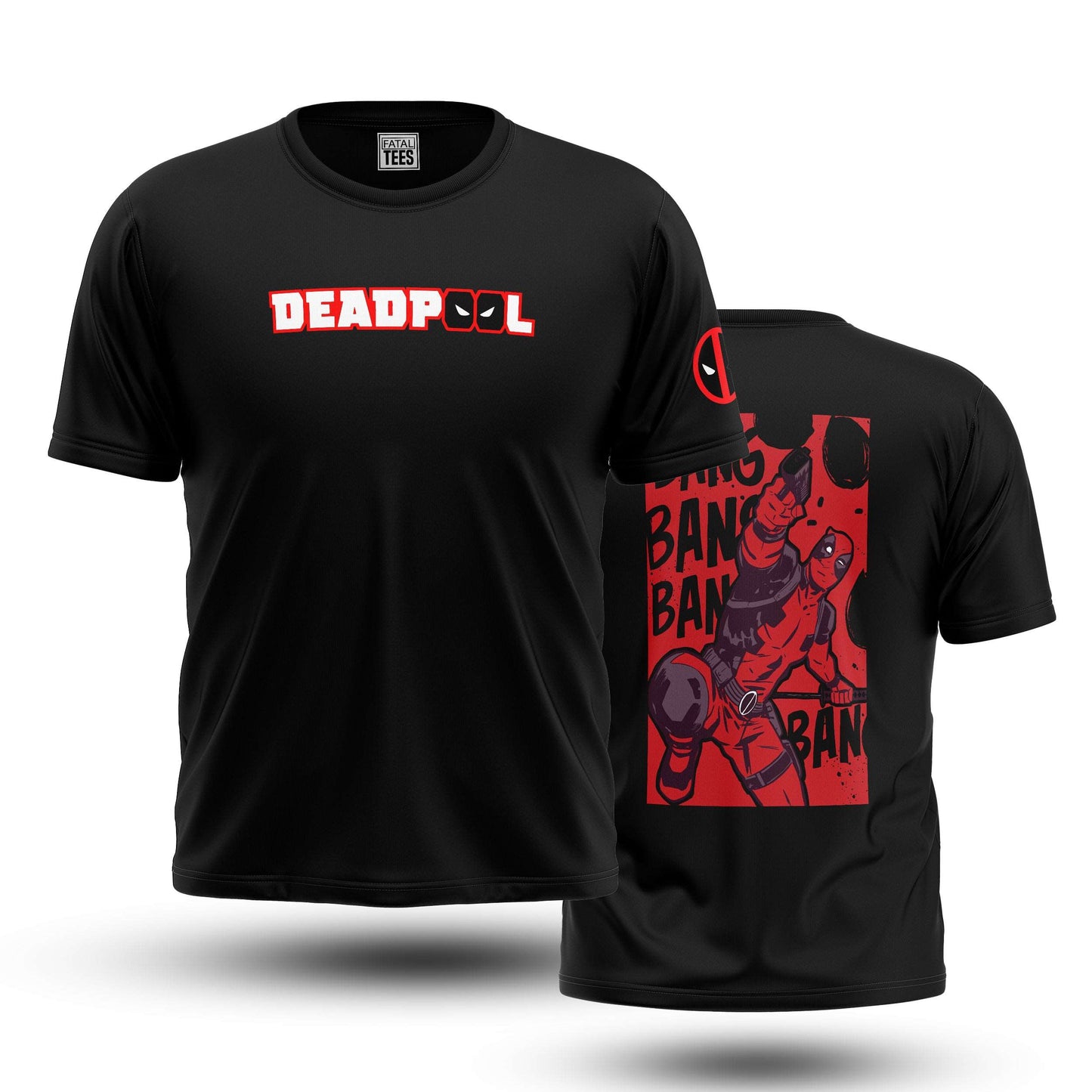 Deadpool Bang (Black) Tee Fatal Tees