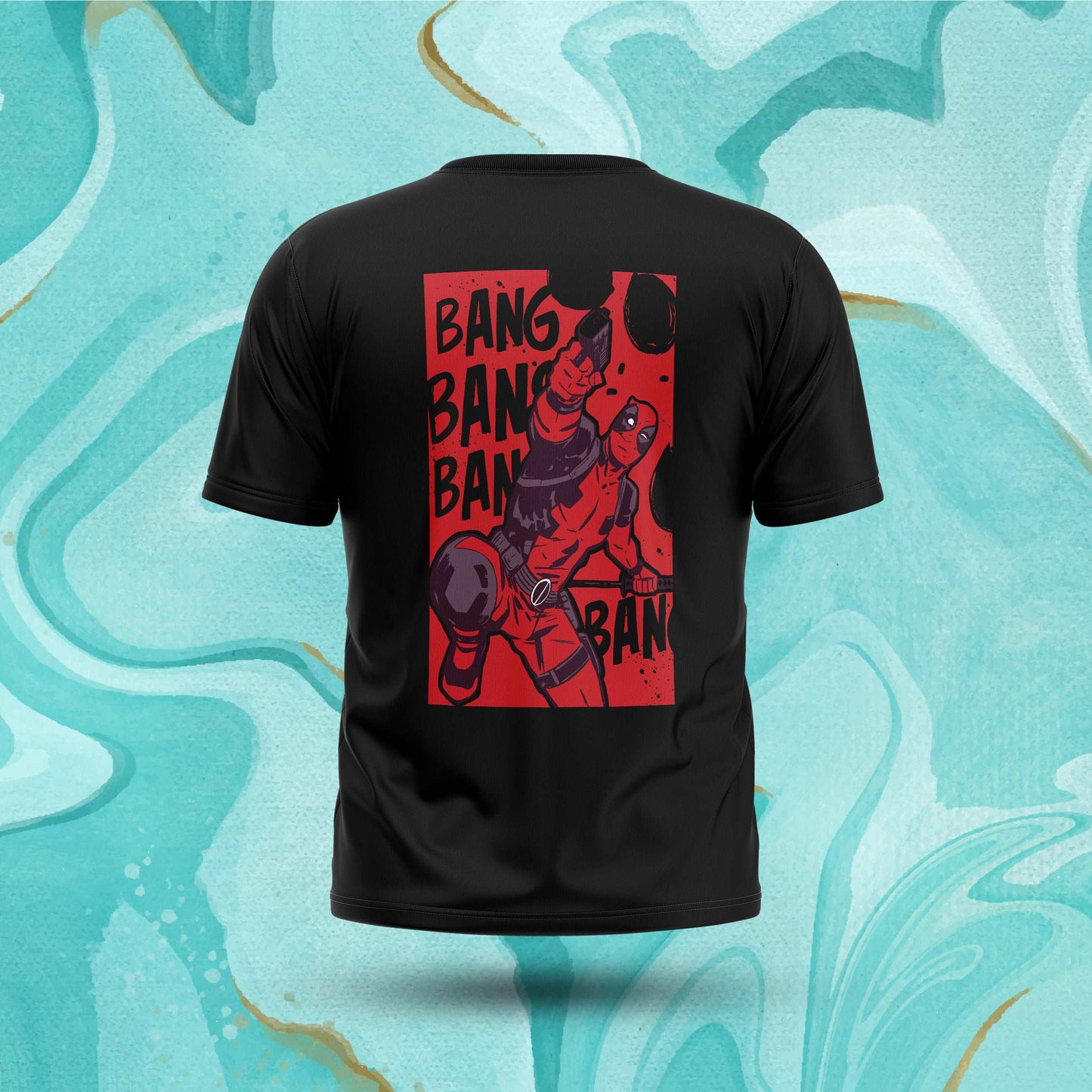 Deadpool Bang (Black) Tee Fatal Tees