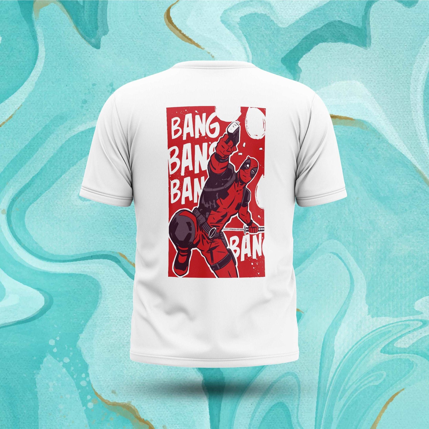 Deadpool Bang (White) Tee Fatal Tees