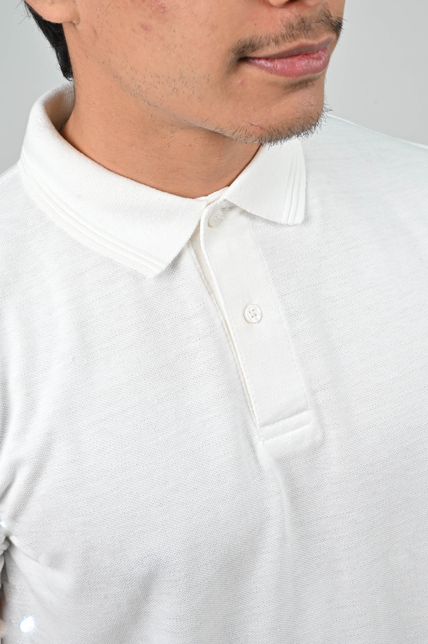 Milky White Polo Tee