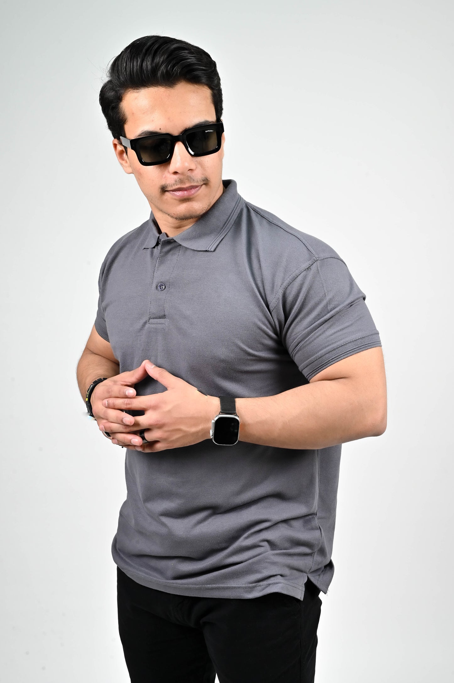 Steel Grey Polo Tee