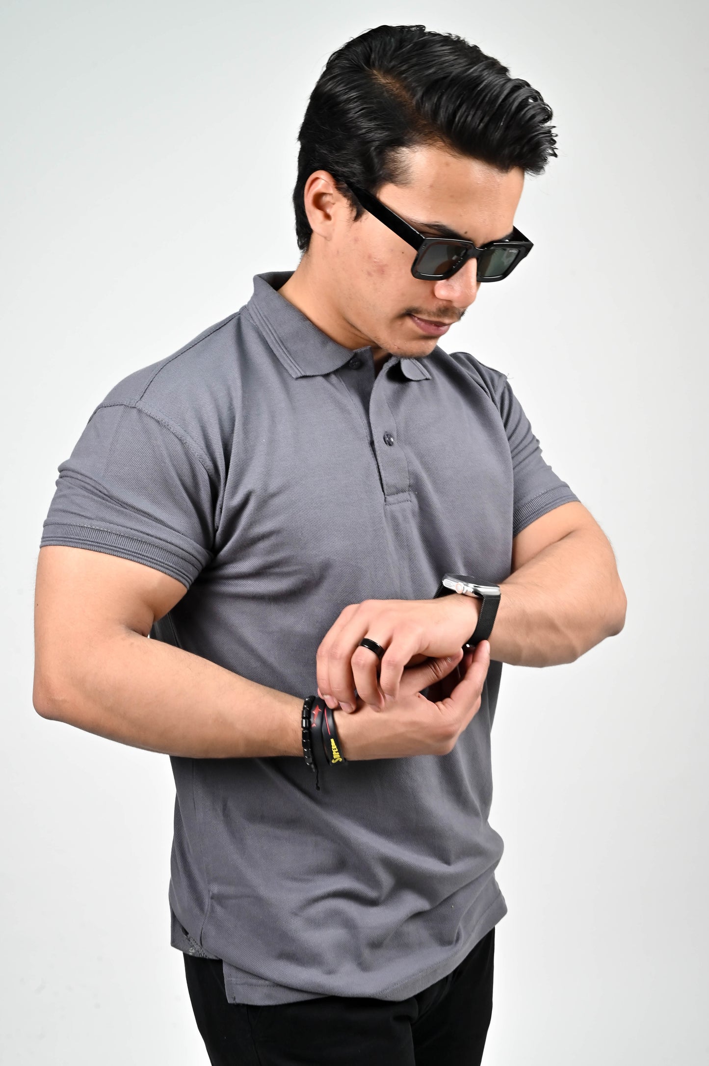 Steel Grey Polo Tee