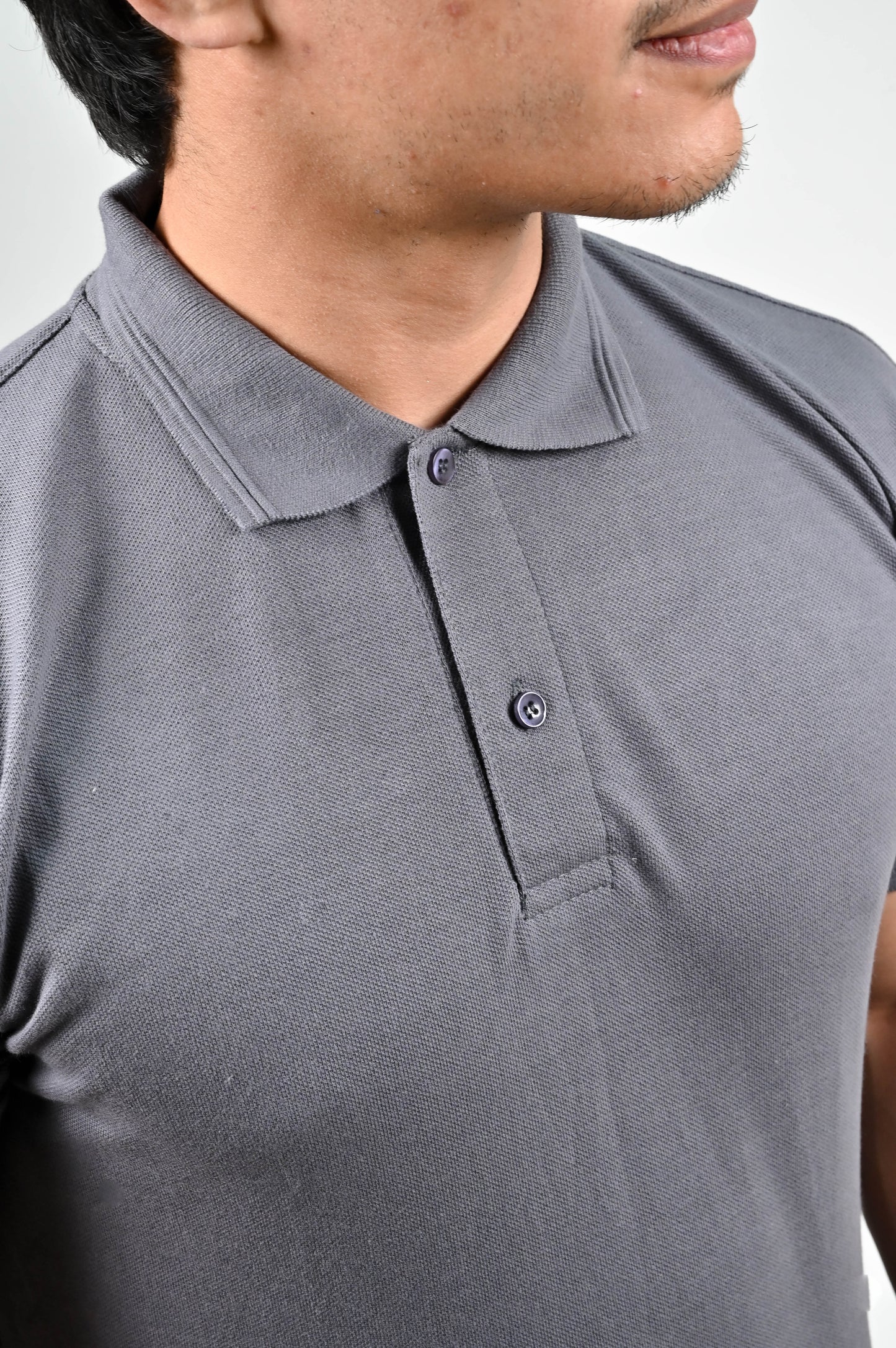 Steel Grey Polo Tee