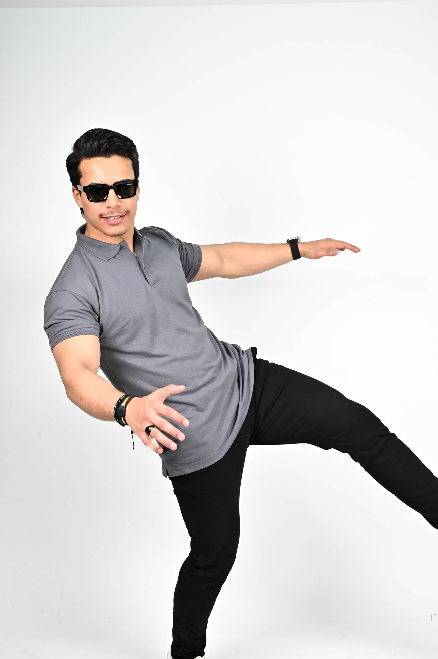 Steel Grey Polo Tee