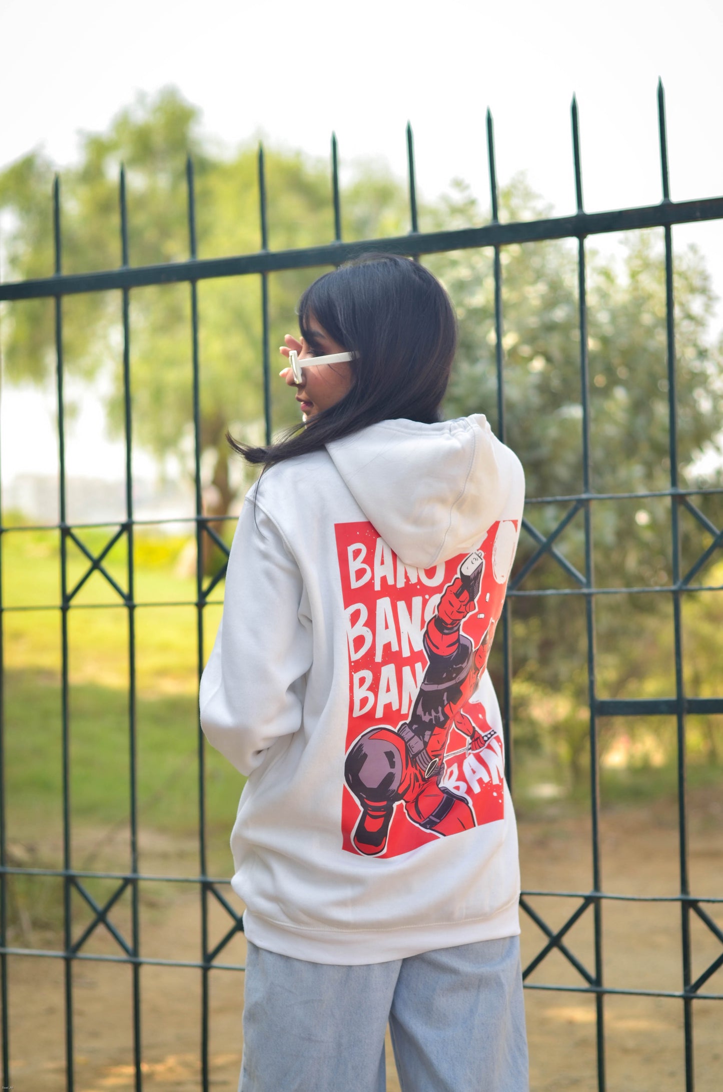 Deadpool Bang (White) Hoodies