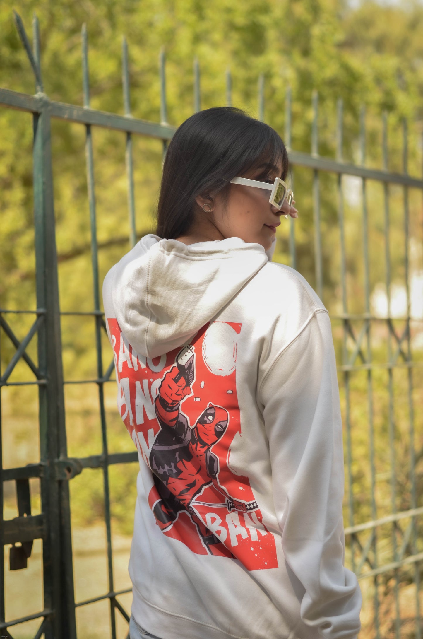 Deadpool Bang (White) Hoodies