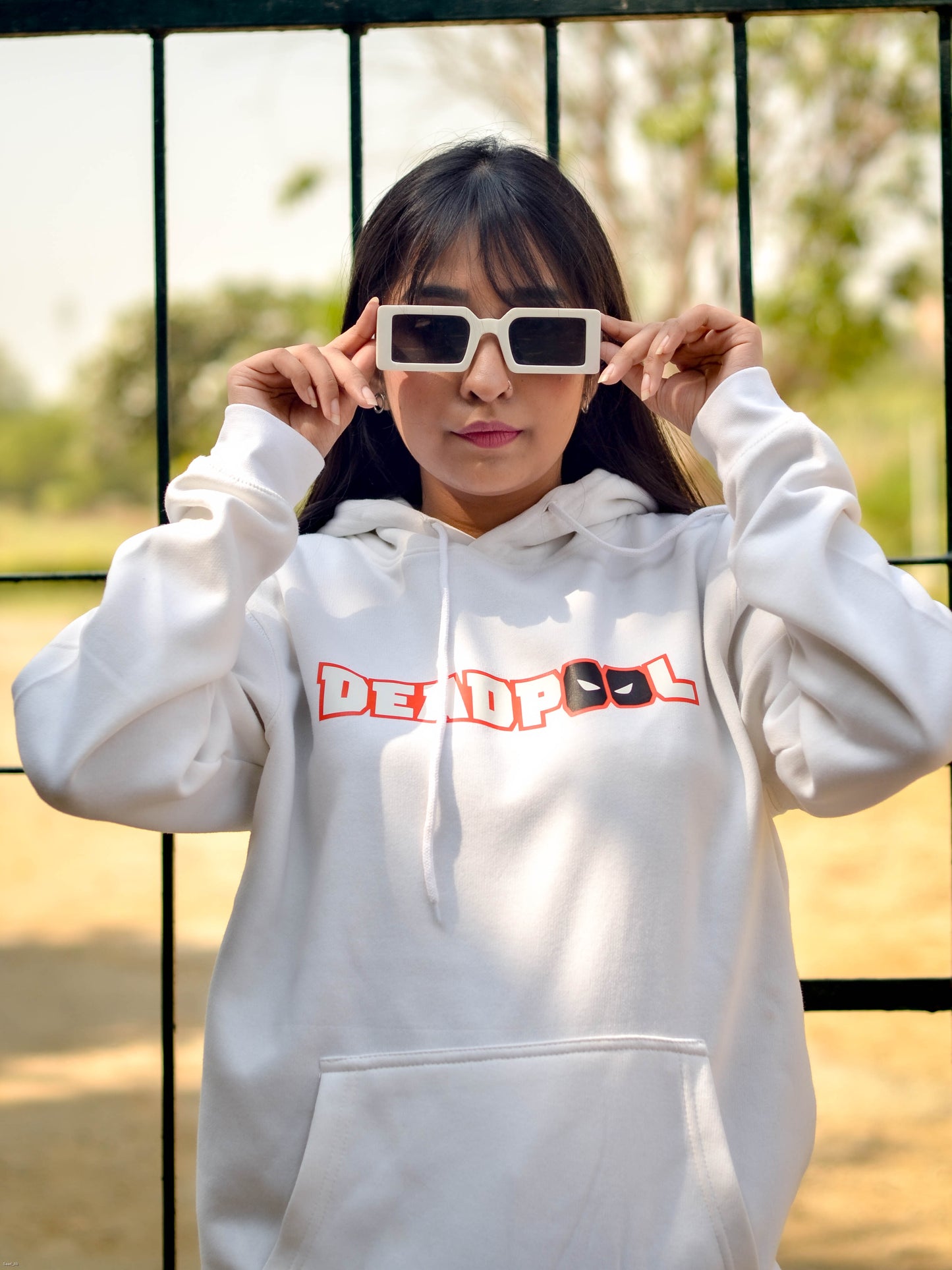 Deadpool Bang (White) Hoodies