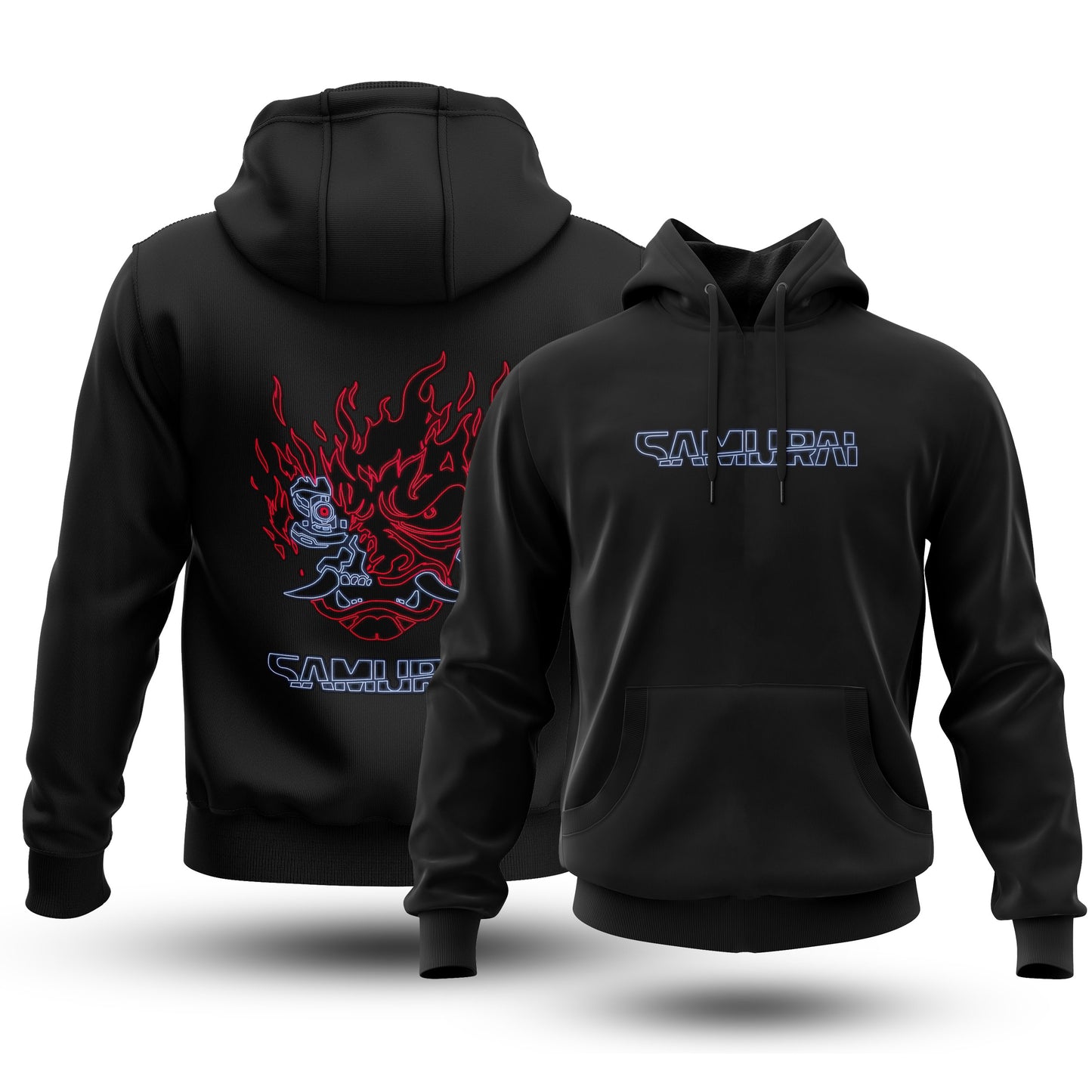 Cyberpunk Samurai Neon Hoodie Fatal Tees
