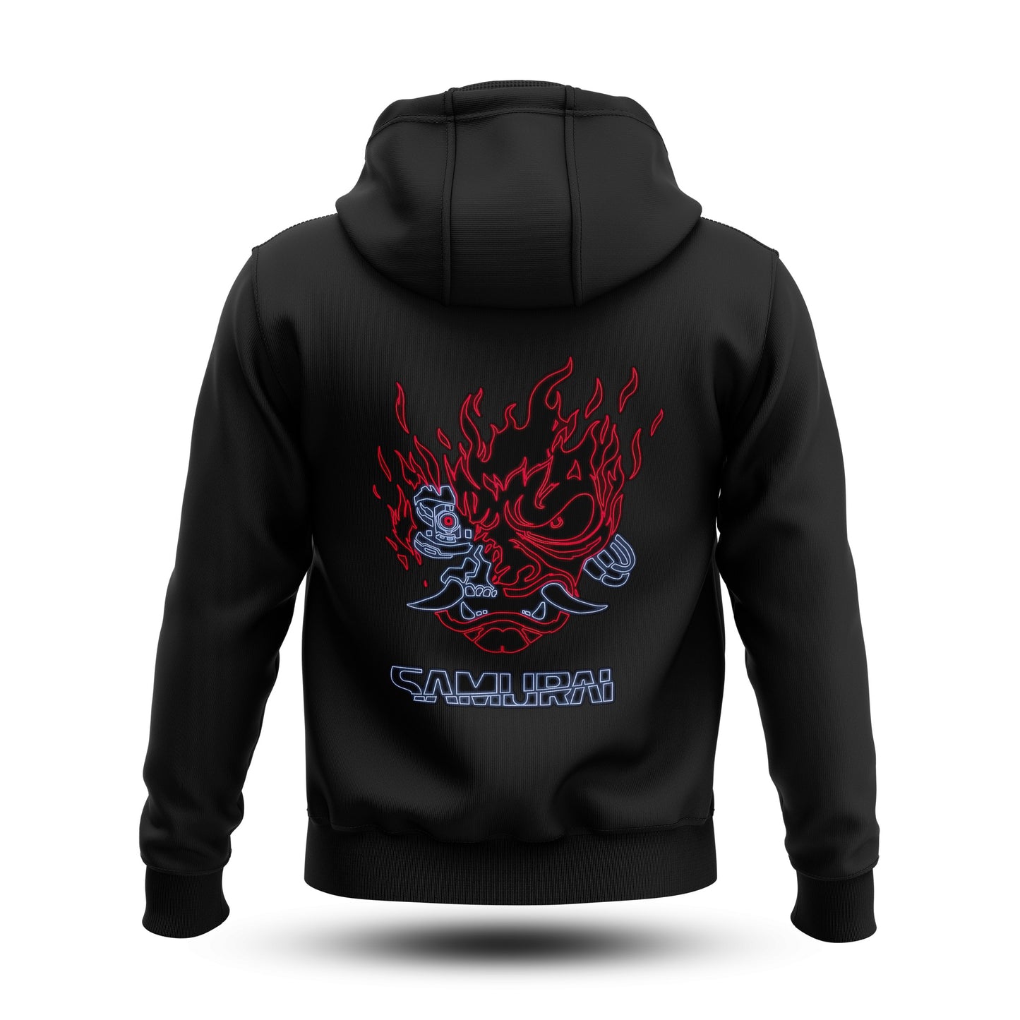 Cyberpunk Samurai Neon Hoodie Fatal Tees