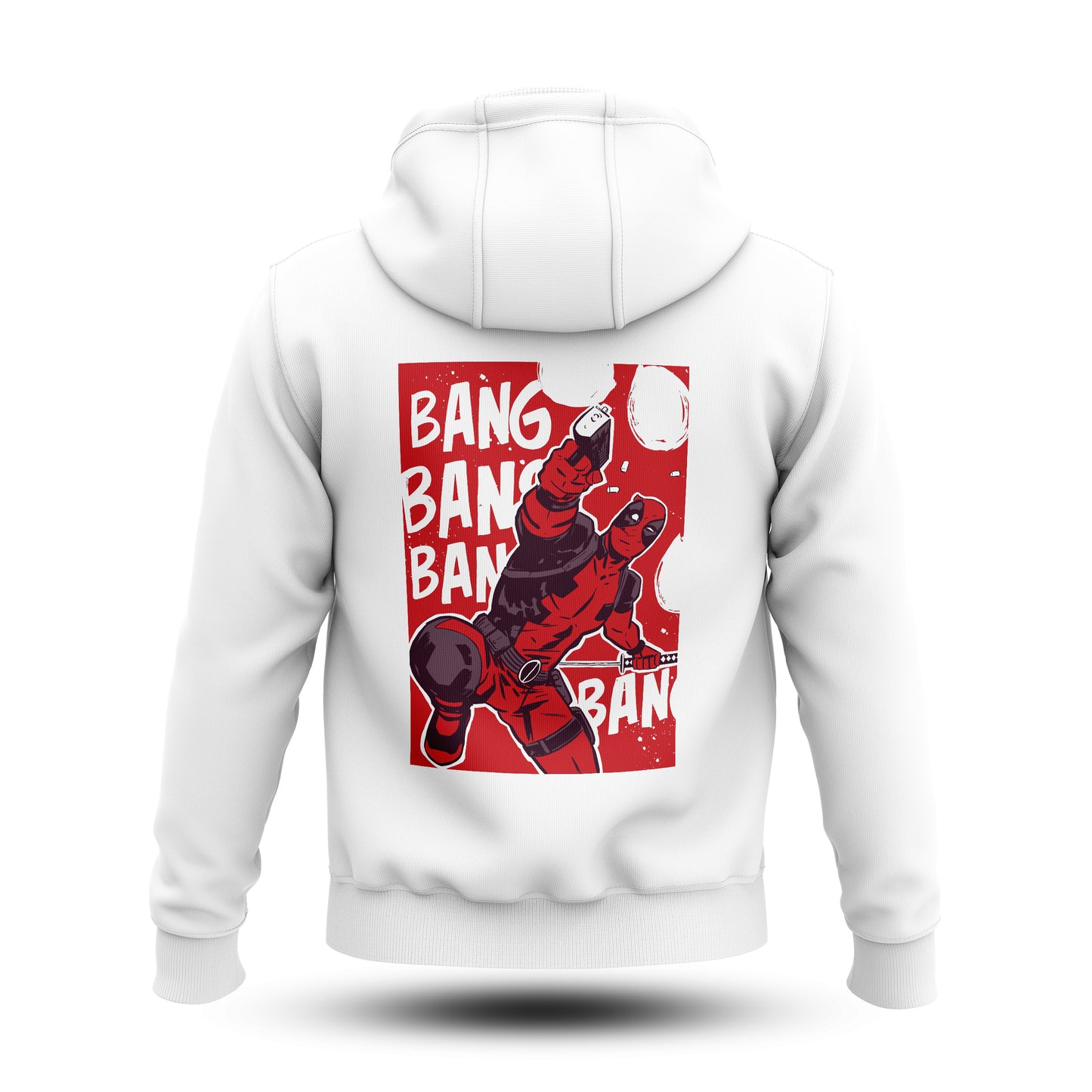 Deadpool Bang (White) Hoodies Fatal Tees