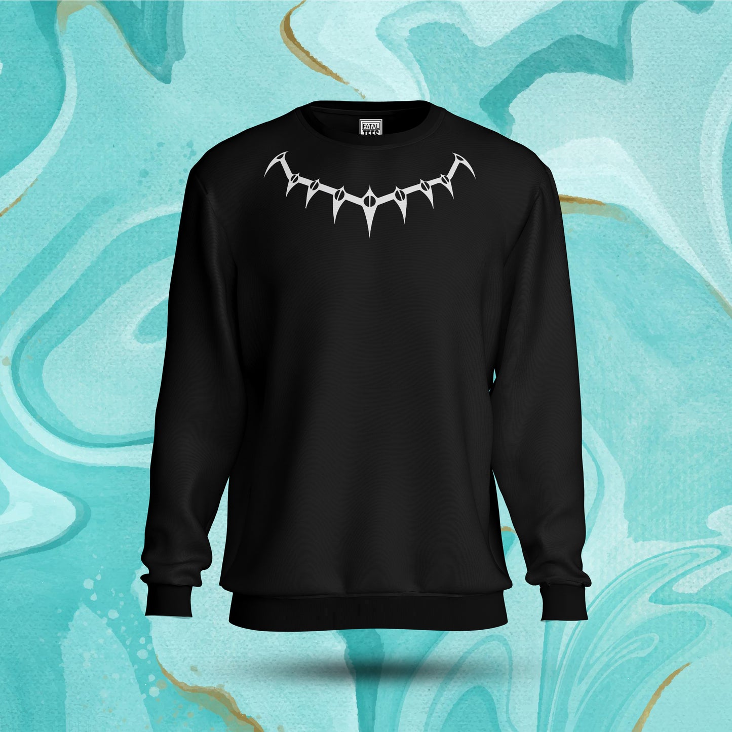 Black Panther Necklace Sweatshirt Fatal Tees
