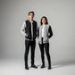 The Ultimate Unisex Varsity Jacket: Black & Grey Quilted Texture Bomber