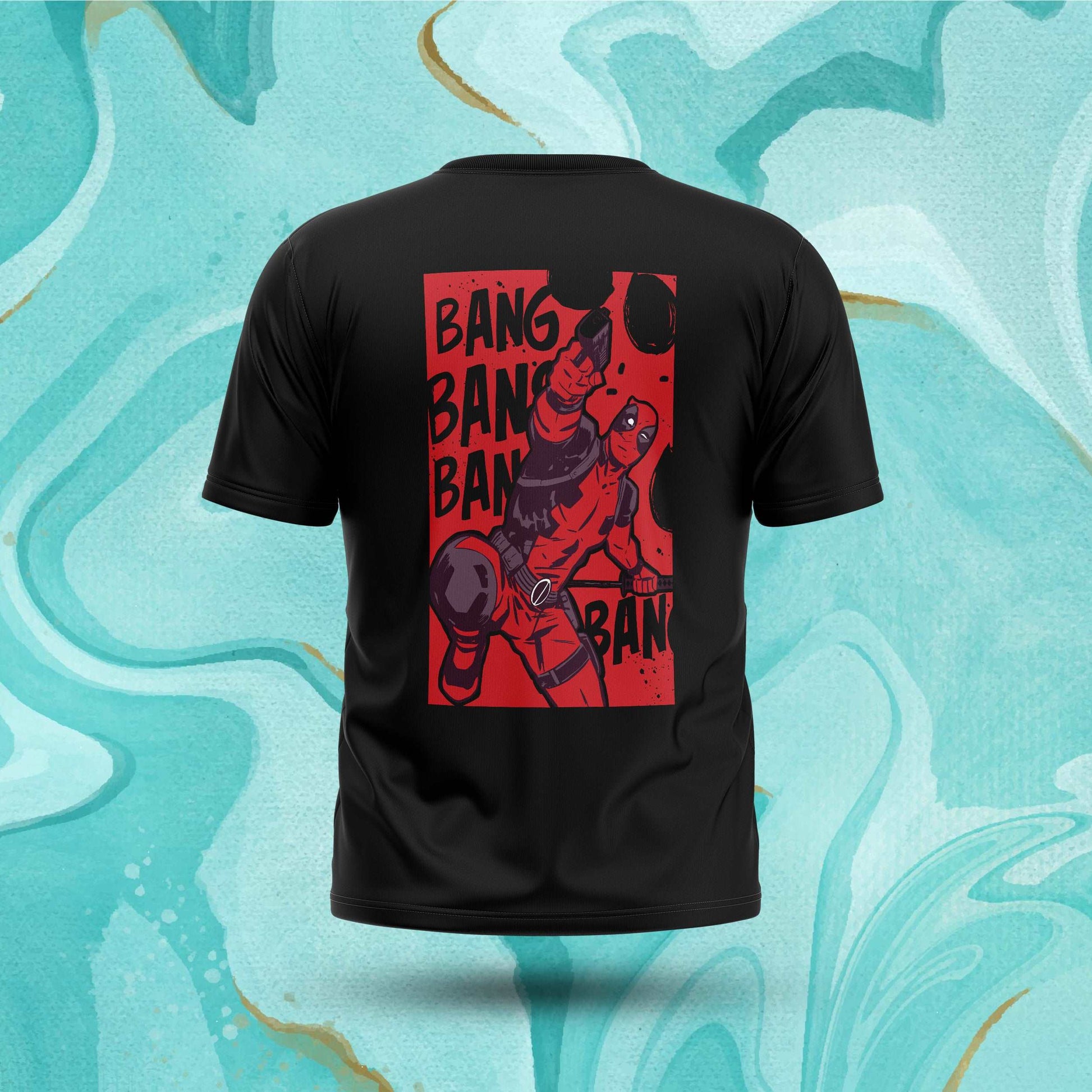 Deadpool Bang (Black) Tee Fatal Tees