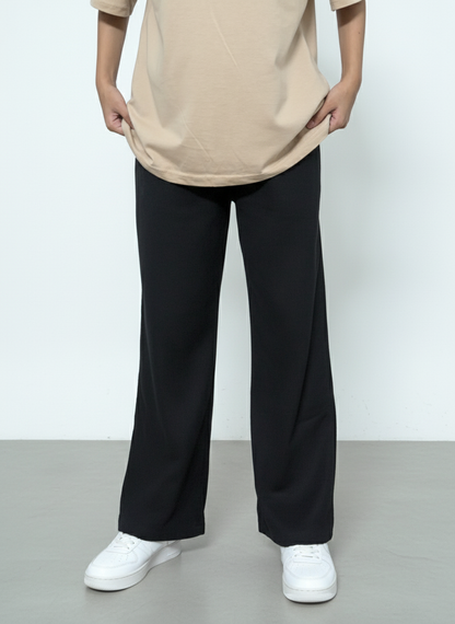 Ladies' Black Baggy Flapper Trousers | Wide Leg High Waisted Pants