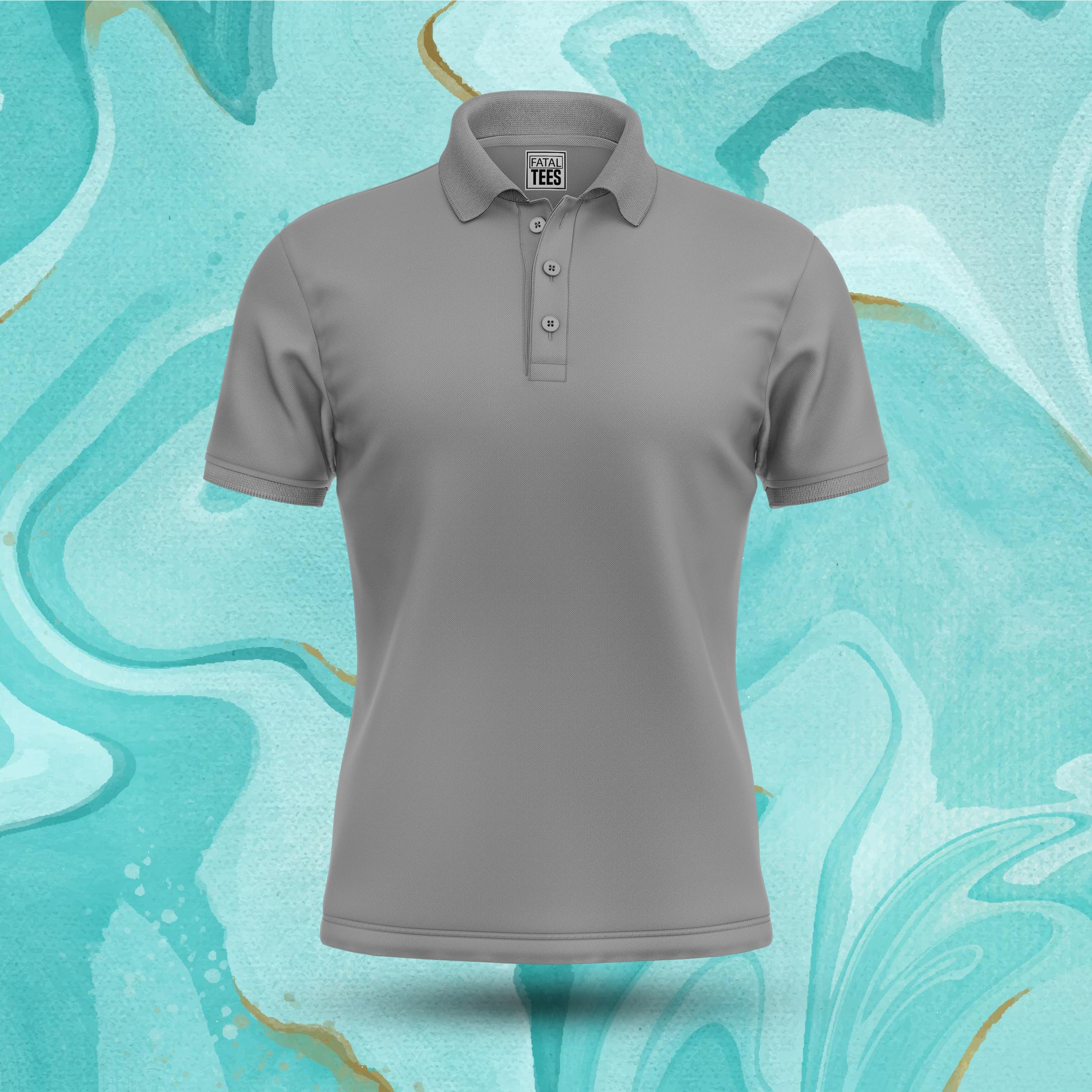 Steel Grey Polo Tee Fatal Tees